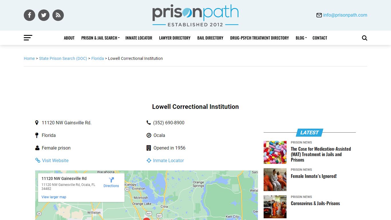Lowell Correctional Institution - Prison Inmate Search & Locator ...